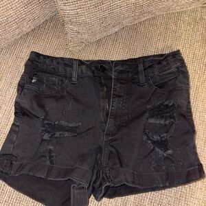 KanCan Black Distressed Jean Shorts